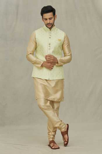 Buy Arihant Rai Sinha Green Silk Sequins, Embroidery Diamond Bundi Buy_Arihant Rai Sinha_Green Silk Sequins, Embroidery Diamond Bundi