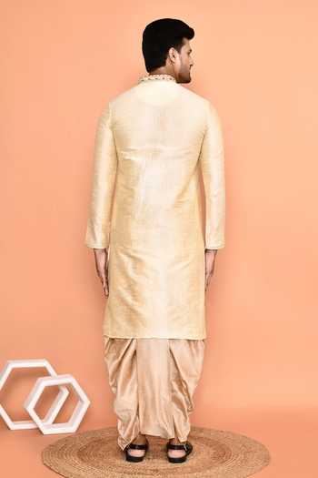 Arihant Rai Sinha Floral Embroidered Placket Kurta With Dhoti Pant 