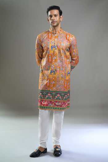 Buy Arihant Rai Sinha Orange Cotton, Viscose, Polyester Embroidery, Sequins Thread And Kurta Set Online at Aza Fashions Buy_Arihant Rai Sinha_Orange Cotton, Viscose, Polyester Embroidery, Sequins Thread And Kurta Set _Online_at_Aza_Fashions