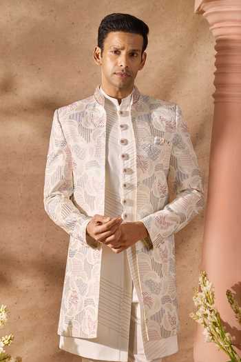 Arihant Rai Sinha Embroidered Sherwani Jacket Set 