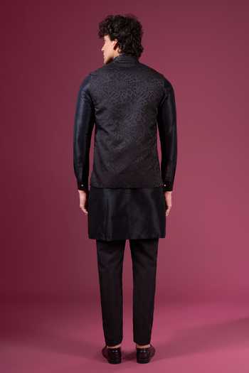 Arihant Rai Sinha Jacquard Nehru Jacket Kurta Set