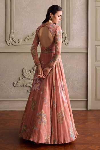 Kalista Ariya Vintage Floral Print Anarkali With Dupatta 