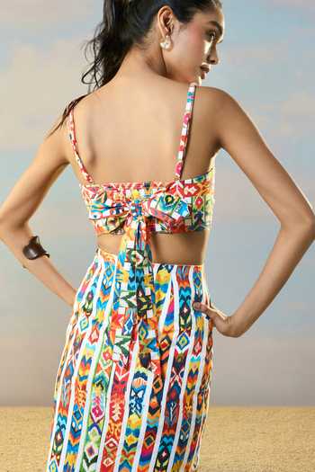 Dash And Dot Ikat Stripe Bandeau Top & Skirt Set