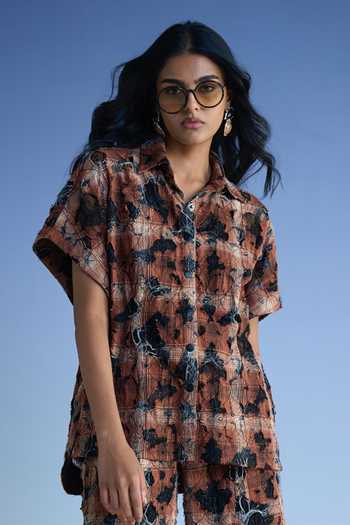 Dash And Dot Distressed Structured Shirt