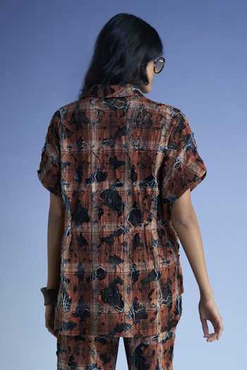 Dash And Dot Distressed Structured Shirt
