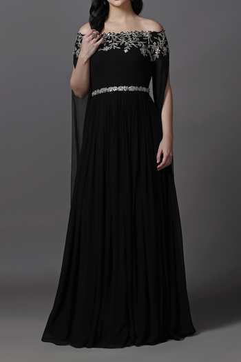 Pooja Peshoria Neckline Embroidered Gown For Kids