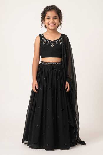 Pooja Peshoria Embellished Lehenga Set For Kids