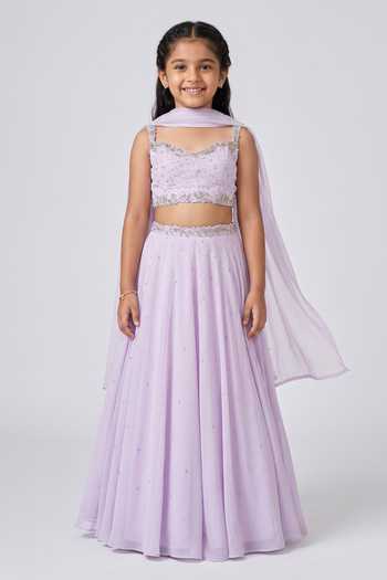 Pooja Peshoria Embellished Lehenga Set For Kids