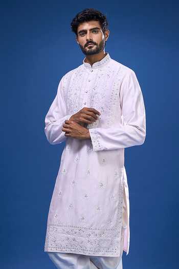 Buy Arihant Rai Sinha Pink Silk Embroidery, Mirrors Floral And Work Kurta Pant Set at Aza Fashions Buy_Arihant Rai Sinha_Pink Silk Embroidery, Mirrors Floral And Work Kurta Pant Set _at_Aza_Fashions