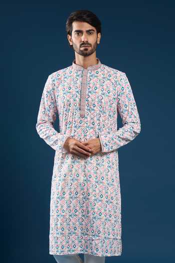 Arihant Rai Sinha Chikankari Printed Kurta & Pyjama Set 