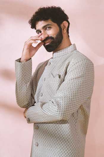 Arihant Rai Sinha Geometric Pattern Sherwani & Pant Set 
