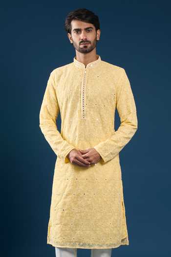 Arihant Rai Sinha Chikankari Kurta & Pyjama Set 