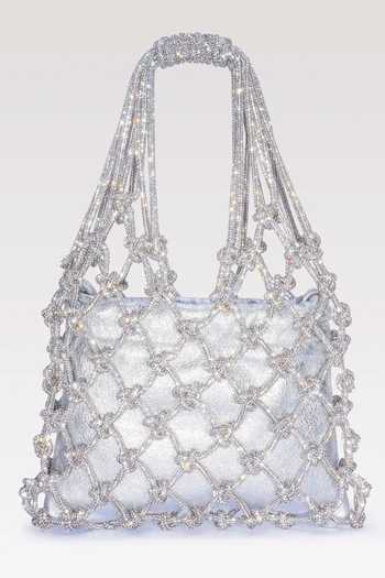FOREVER NOOR Satin Mesh Rhinestone Bag 