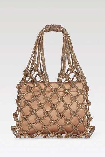 FOREVER NOOR Satin Mesh Rhinestone Bag 