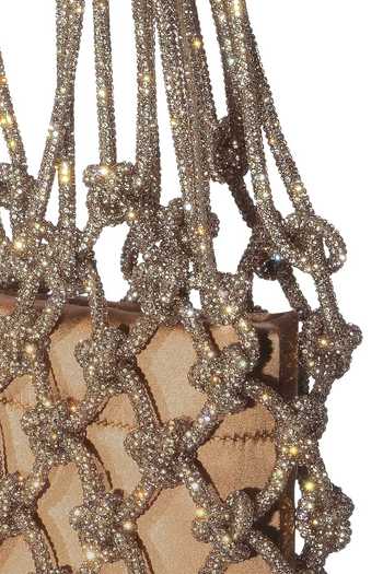 Buy FOREVER NOOR Gold Satin Mesh Rhinestone Bag Online at Aza Fashions Buy_FOREVER NOOR_Gold Satin Mesh Rhinestone Bag _Online_at_Aza_Fashions