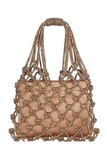 FOREVER NOOR Satin Mesh Rhinestone Bag 