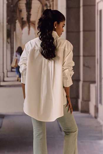 Maison Aguise 3D Rose Applique Work Shirt