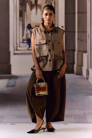 Maison Aguise Choco Barrel Leg Trouser