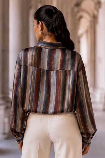 Maison Aguise Striped Pattern Shirt