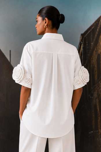 Maison Aguise Rosette Sleeve Shirt