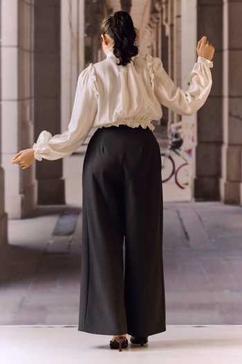 Maison Aguise Pintucked Tailored Trouser