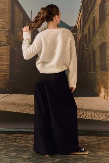 Maison Aguise Black Pintuck Tailored Trouser