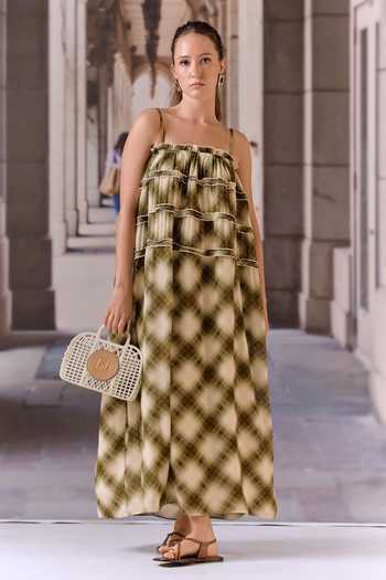Maison Aguise Checkered Slip Dress 