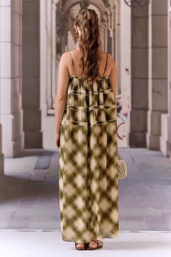Maison Aguise Checkered Slip Dress 