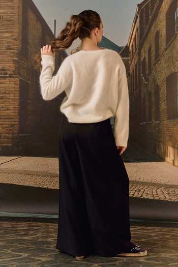 Maison Aguise Zebra Motif Knit Cardigan 