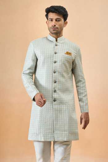 Arihant Rai Sinha Designer Jacquard Sherwani & Pant Set 