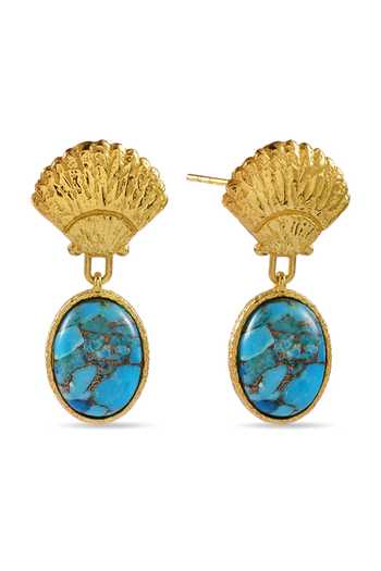 Arvino Turquoise Shell Drop Earrings 