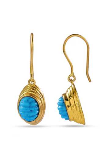 Arvino_Blue Turquoise Tide Hook Earrings _Online_at_Aza_Fashions