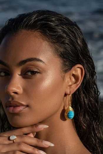 Shop_Arvino_Blue Turquoise Tide Hook Earrings _Online_at_Aza_Fashions