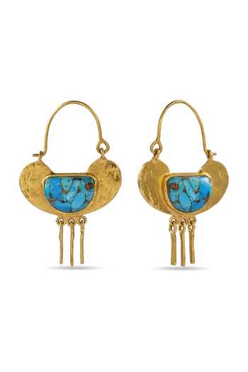 Arvino Turquoise Crescent Earrings 