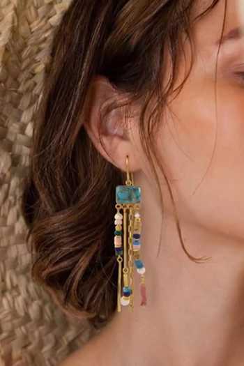 Arvino Turquoise Nomad Tassel Earrings 