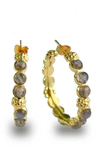 Arvino Labradorite Studded Hoops 