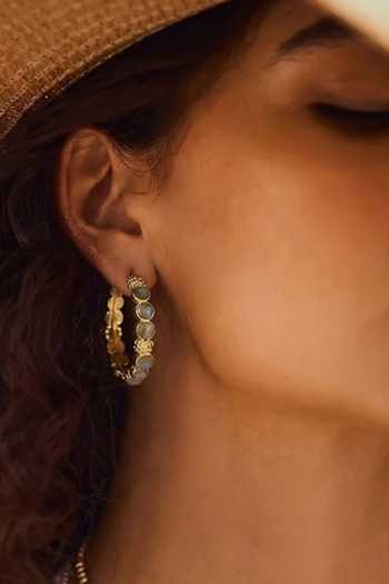 Arvino Labradorite Studded Hoops 
