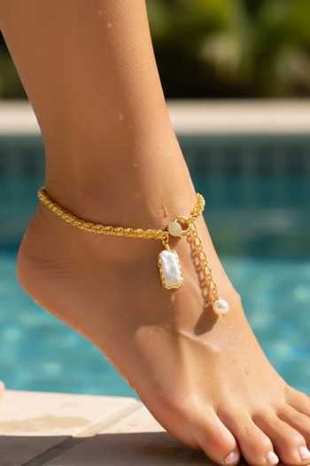 Arvino Mesh Pearl Allure Anklet