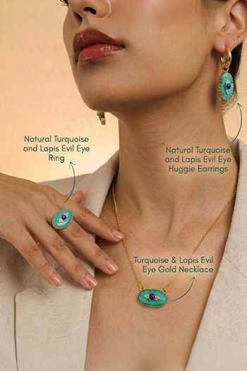 Arvino Green Embellished Pendant Necklace Set Online at Aza Fashions Arvino_Green Embellished Pendant Necklace Set _Online_at_Aza_Fashions