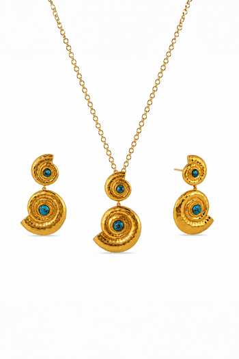Arvino Turquoise Chakra Pendant Necklace Set 