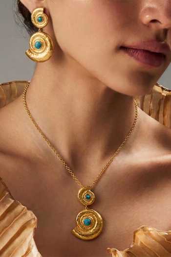 Arvino Turquoise Chakra Pendant Necklace Set 