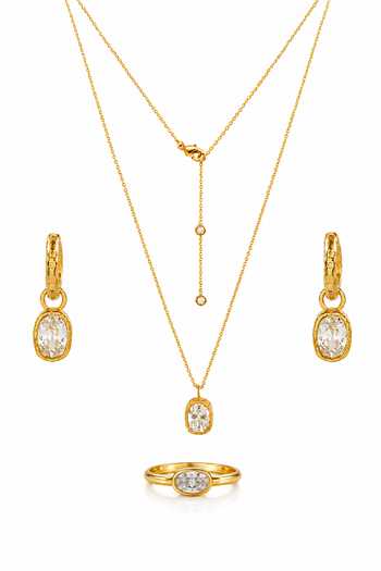 Arvino Crystal Drop Pendant Necklace Set 
