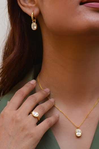 Arvino Crystal Drop Pendant Necklace Set 