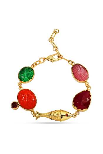 Arvino Fish Motif Multi Gem Bracelet 