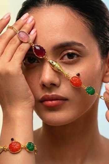 Arvino Fish Motif Multi Gem Bracelet 