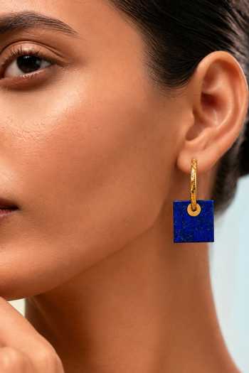 Arvino Lapis Lazuli Square Hoop Earrings 