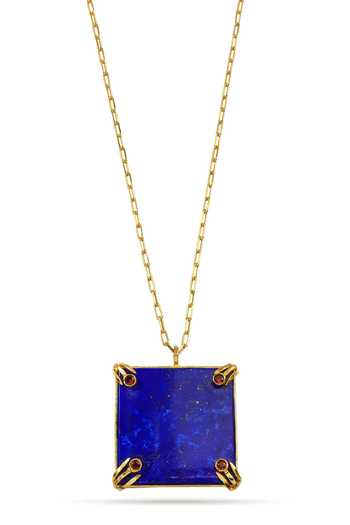 Arvino Lapis Lazuli Square Pendant Necklace 