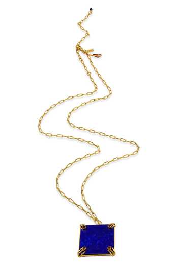 Arvino Blue Lapis Lazuli Square Pendant Necklace Online at Aza Fashions Arvino_Blue Lapis Lazuli Square Pendant Necklace _Online_at_Aza_Fashions