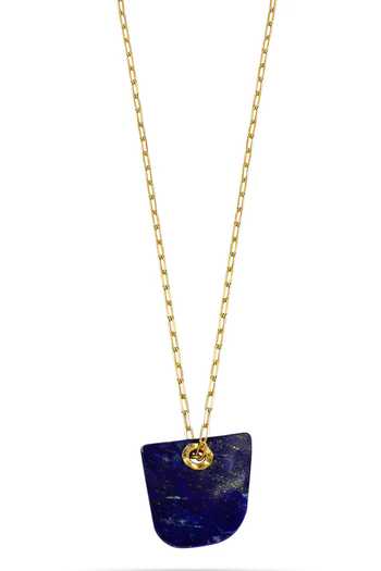 Arvino Lapis Shield Pendant Necklace 