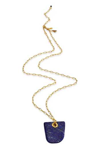 Arvino_Blue Lapis Shield Pendant Necklace _Online_at_Aza_Fashions